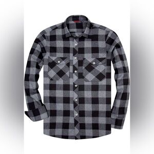 Alimens & Gentle Men's Button Down Long Sleeve Plaid Flannel Shirt 3XL